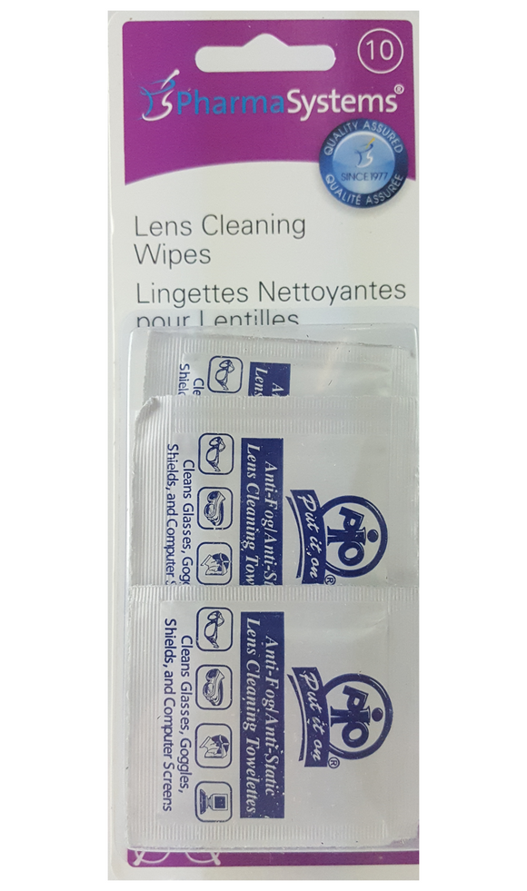 Lens Cleaning Wipes, 10 Wipes - Green Valley Pharmacy Ottawa Canada