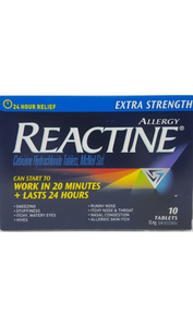 Reactine Extra Strength 10mg, 10 Tablets - Green Valley Pharmacy Ottawa Canada