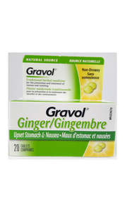 Gravol Ginger, 20 Tablets - Green Valley Pharmacy Ottawa Canada