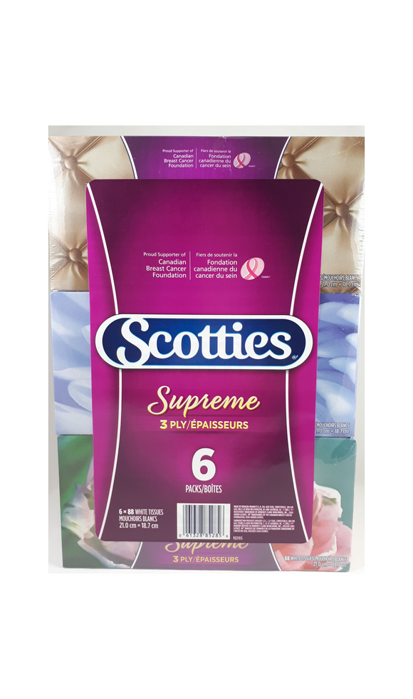 Scotties Supreme 3-Ply 88 Tissues/Box, 6 Boxes - Green Valley Pharmacy Ottawa Canada