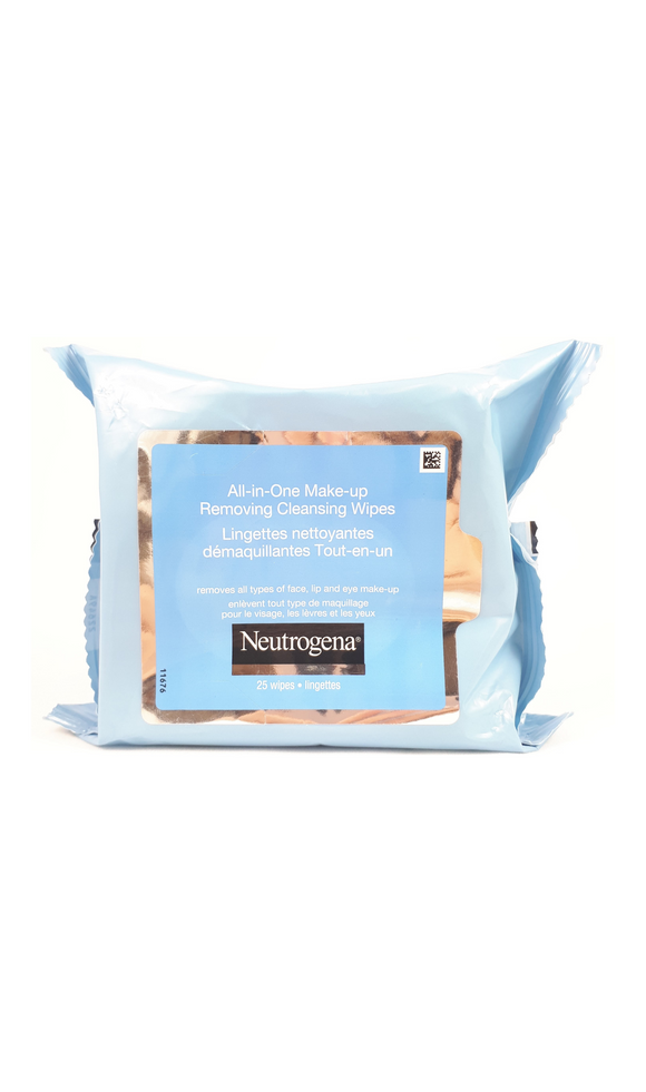 Neutrogena All-in-One, 25 Makeup Removing Wipes - Green Valley Pharmacy Ottawa Canada