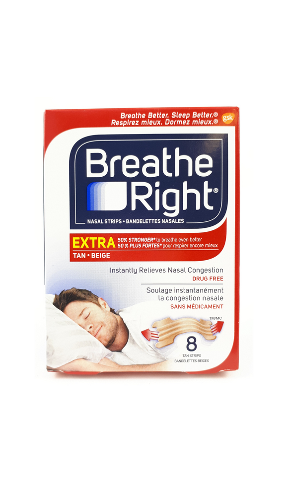 Breathe Right Extra Strength, Tan Nasal Strips - Green Valley Pharmacy Ottawa Canada