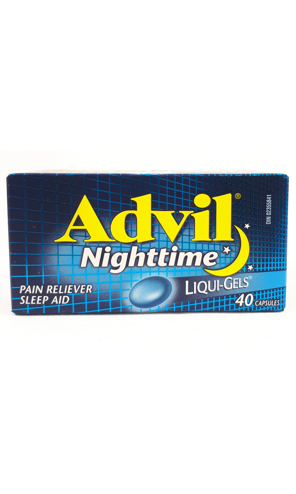 Advil nighttime liquid gels, 40 capsules - Green Valley Pharmacy Ottawa Canada