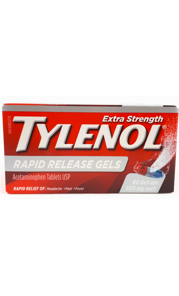 Tylenol Extra Strength Rapid Release gelcaps, 80 capsules - Green Valley Pharmacy Ottawa Canada