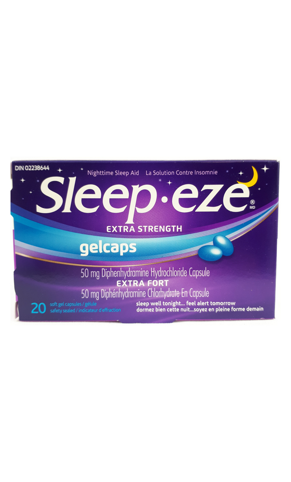 Sleep eze XS Gel Caps, 20 soft gel caps - Green Valley Pharmacy Ottawa Canada