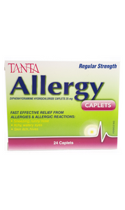 Tanta Allergy Relief 25mg, 24 caplets - Green Valley Pharmacy Ottawa Canada