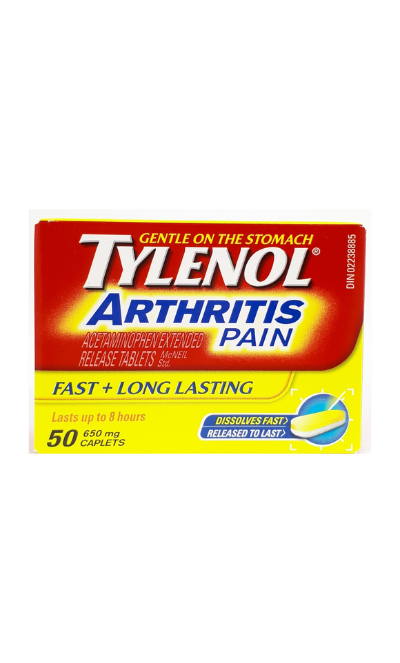Tylenol Arthritis Pain 650mg, 50 tablets - Green Valley Pharmacy Ottawa Canada