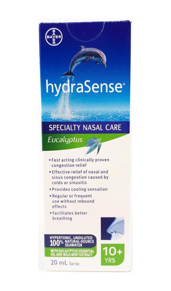 hydraSense Specialy Nasal Care with Eucalyptus spray, 20 mL - Green Valley Pharmacy Ottawa Canada