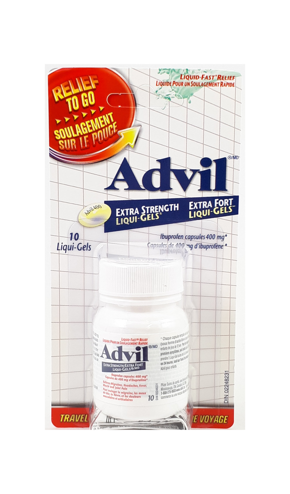 Advil XS To-Go, 400mg, 10 capsules - Green Valley Pharmacy Ottawa Canada