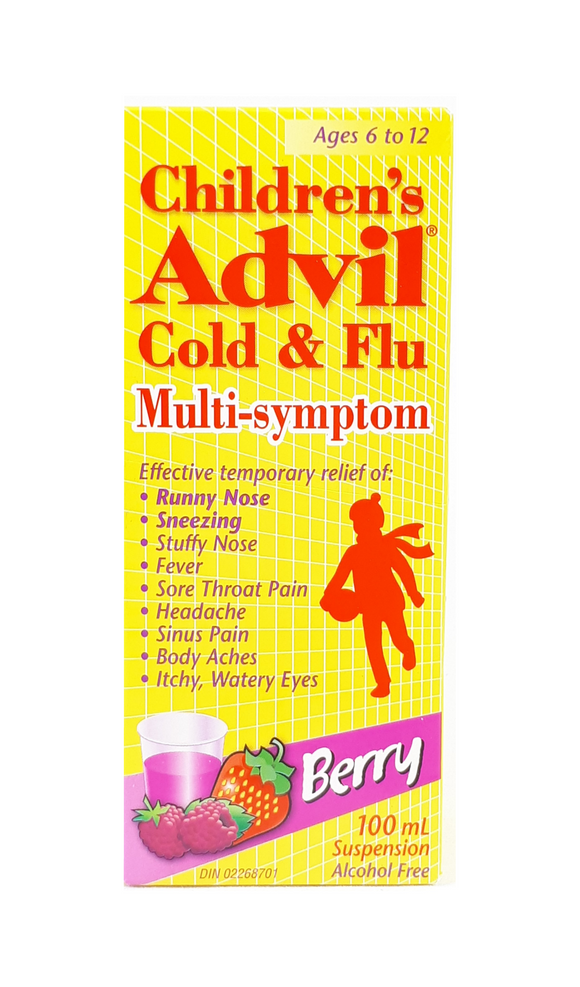 Advil Children's Cold & Flu Ages 6 to 12 Yrs, Berry Flavor - Green Valley Pharmacy Ottawa Canada