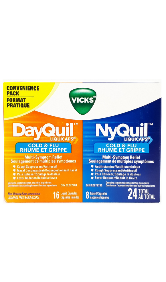 Vicks DayQuil/NyQuil, 16 day, 24  night - Green Valley Pharmacy Ottawa Canada