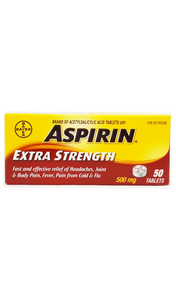 Aspirin Extra Strength, 500mg, 100 tablets - Green Valley Pharmacy Ottawa Canada