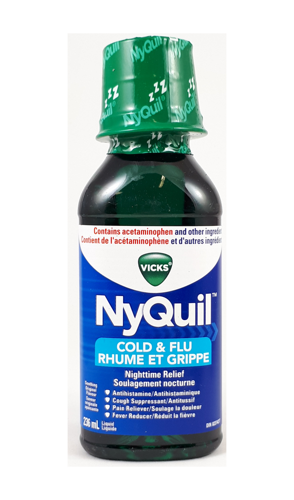 Vicks NyQuil Cold and Flu, 236 mL - Green Valley Pharmacy Ottawa Canada