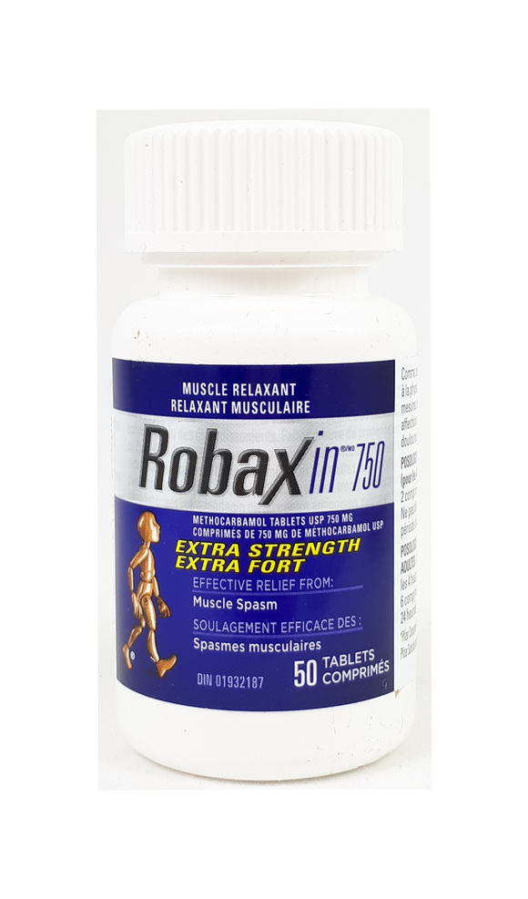 Robaxin 750, 50 tablets - Green Valley Pharmacy Ottawa Canada