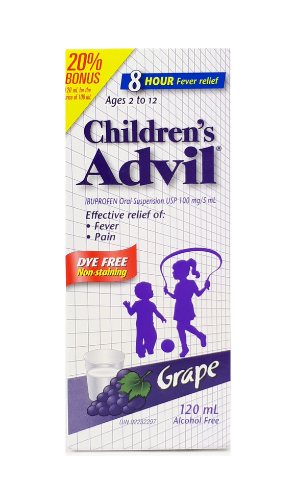 Advil Children's Age 2 to 12 Yrs, Grape Flavor - Green Valley Pharmacy Ottawa Canada