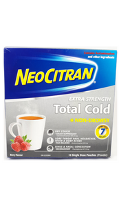 NeoCitran XS Total Cold, Berry Flavor, 10 doses - Green Valley Pharmacy Ottawa Canada