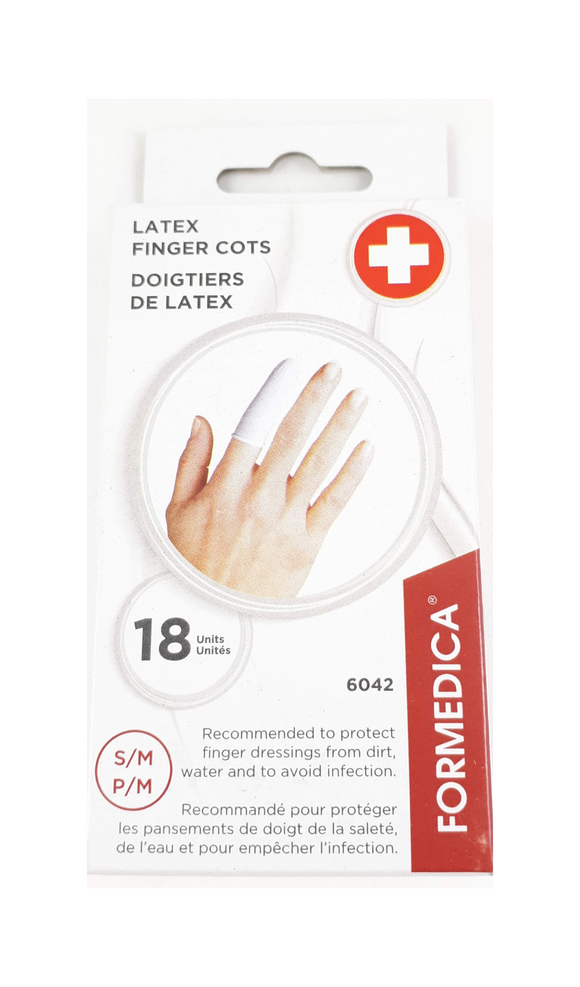 Latex Finger Cots S/M, 18 - Green Valley Pharmacy Ottawa Canada
