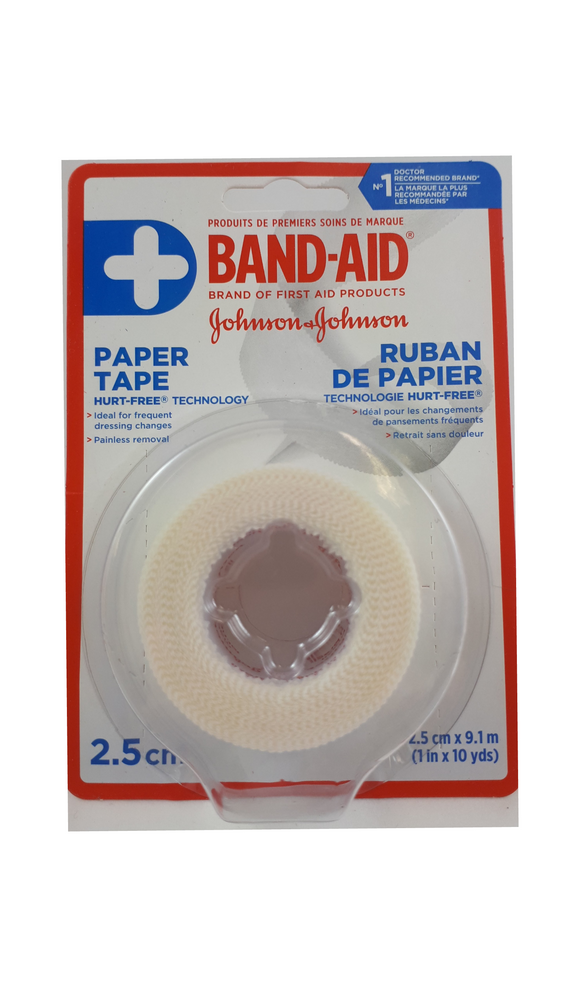 Band-Aid Paper Tape, 2.5cm x 9.1m - Green Valley Pharmacy Ottawa Canada