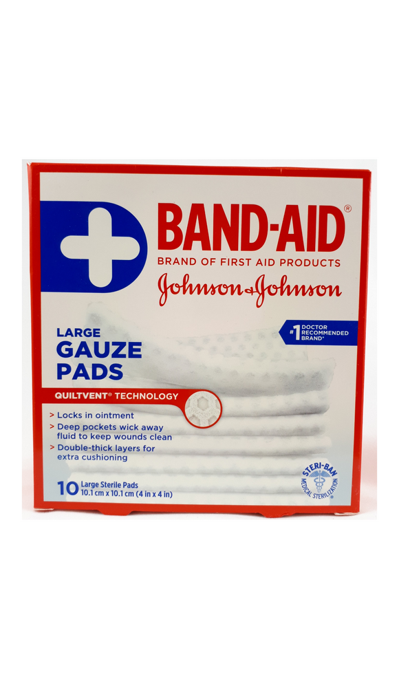 Band-Aid Large Gauze Pads, 4