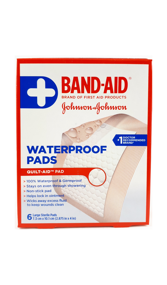 Band-Aid Waterproof Pads, Large, 6 pads - Green Valley Pharmacy Ottawa Canada