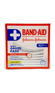 Band-Aid Gauze Pads, Small, 25 pads - Green Valley Pharmacy Ottawa Canada