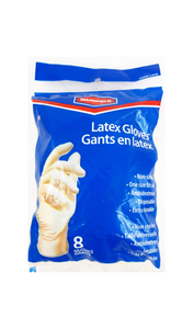 Mansfield Latex Gloves, One Size, 8 Gloves - Green Valley Pharmacy Ottawa Canada