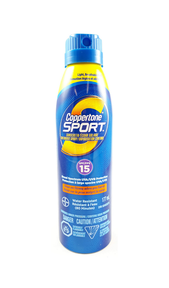 Coppertone Sport SPF 15, 177 mL - Green Valley Pharmacy Ottawa Canada