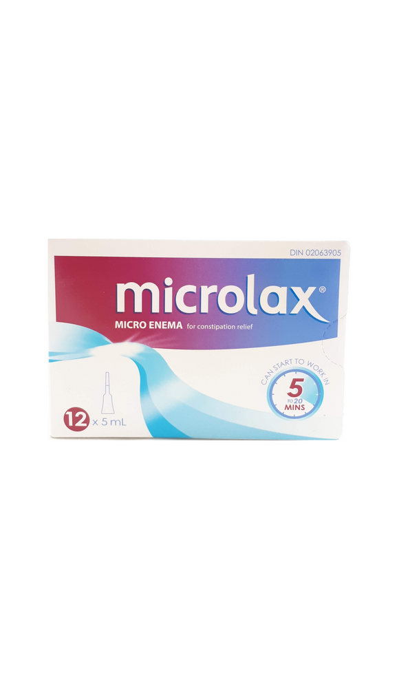Microlax, Micro enema,  12 x 5 mL - Green Valley Pharmacy Ottawa Canada