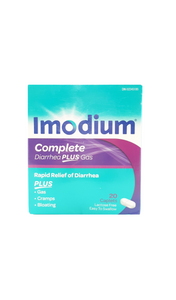 Imodium Complete, Diarrhea Plus Gas, 20 caplets - Green Valley Pharmacy Ottawa Canada