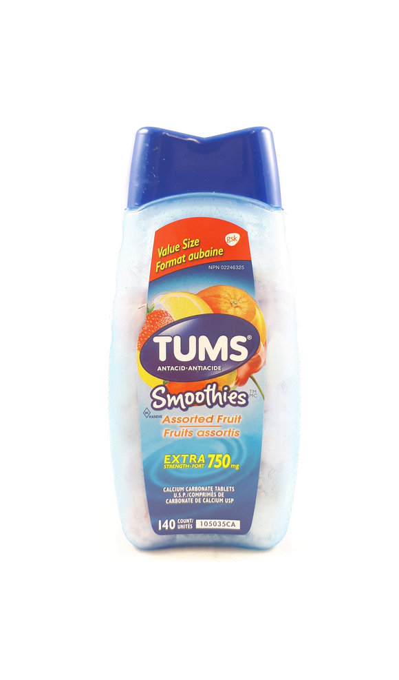Tums XS Smoothies, Assorted Fruits,  140 tablets - Green Valley Pharmacy Ottawa Canada
