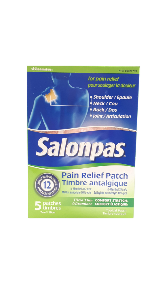 Salonpas Topical Patches , 5 patches - Green Valley Pharmacy Ottawa Canada
