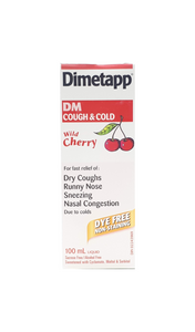Dimetapp DM Cough & Cold, Wild Cherry, 100 mL - Green Valley Pharmacy Ottawa Canada
