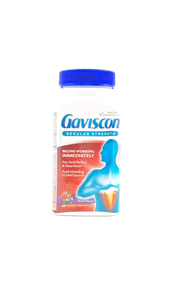 Gaviscon Fruit Flavored Chewable, 40 tablets - Green Valley Pharmacy Ottawa Canada