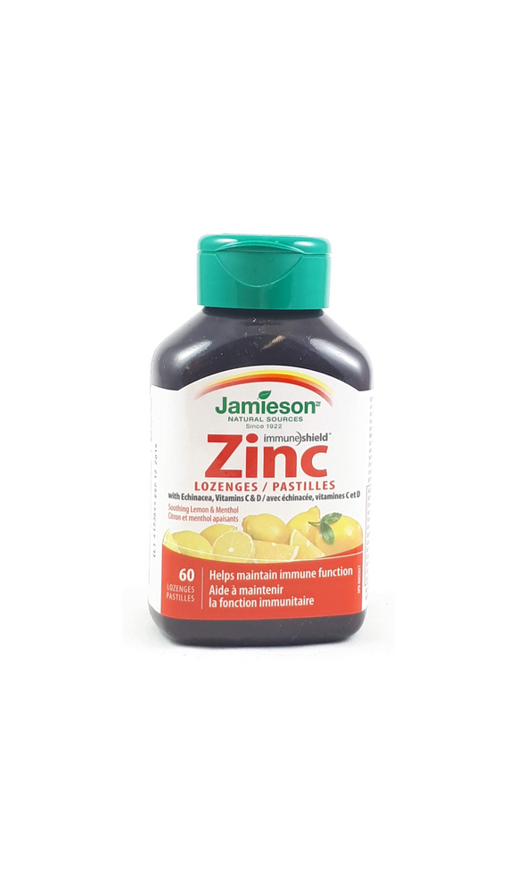 Zinc Lozenge, Lemon and Menthol, 60 tablets - Green Valley Pharmacy Ottawa Canada