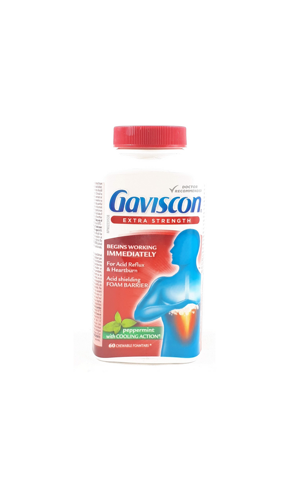 Gaviscon Extra Strength, 60 Chewable tablets - Green Valley Pharmacy Ottawa Canada