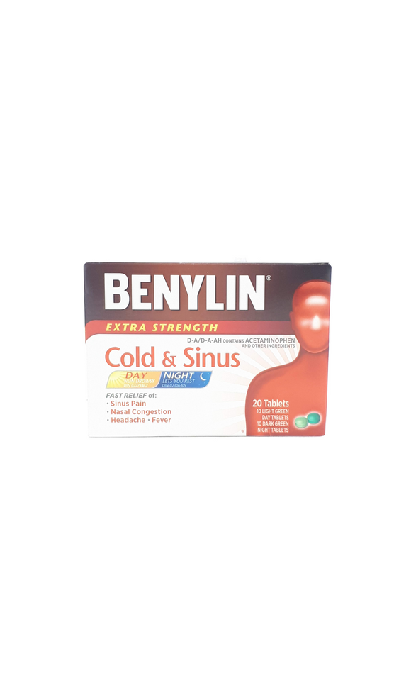 Benylin Cold & Sinus, Day & Night, 20 tablets - Green Valley Pharmacy Ottawa Canada