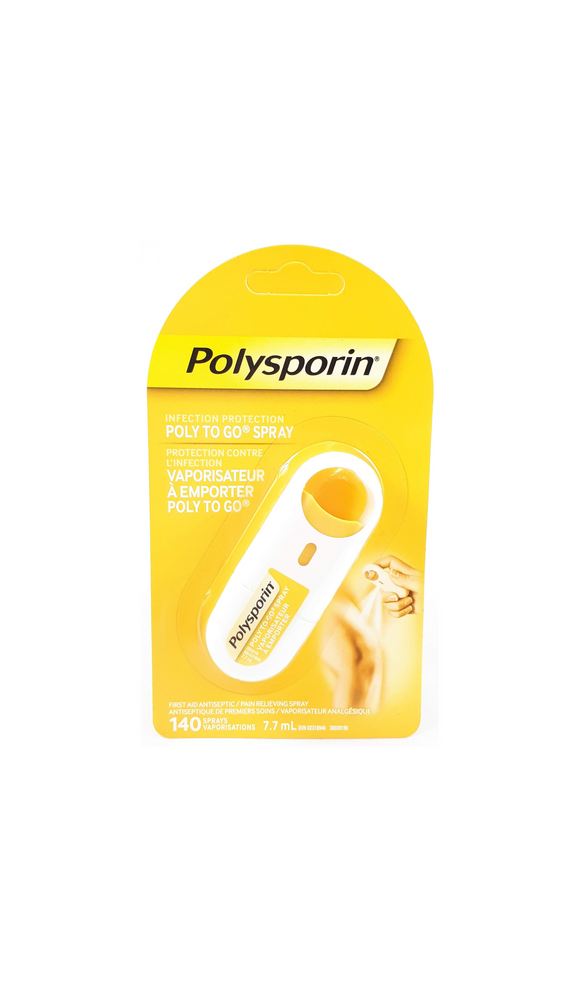 Polysporin, Poly To Go Spray, 144 sprays, 7.7 mL - Green Valley Pharmacy Ottawa Canada