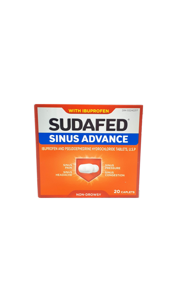 Sudafed Sinus Advance with Ibuprofen, Caplets - Green Valley Pharmacy Ottawa Canada