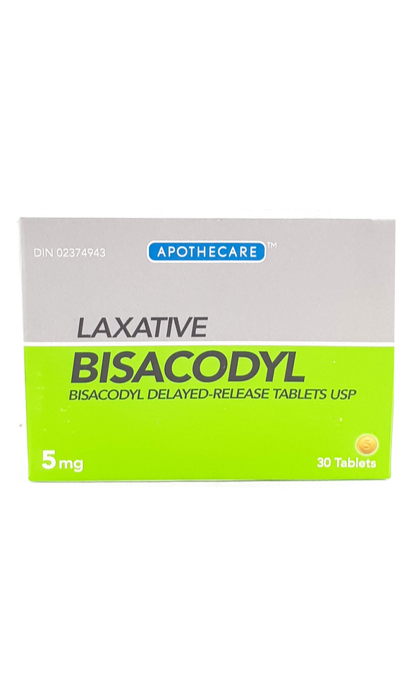 Bisacodyl Laxative, 5mg, 30 tablets - Green Valley Pharmacy Ottawa Canada