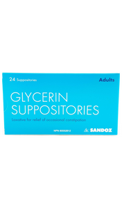 Glycerin Suppositories, 24 tablets - Green Valley Pharmacy Ottawa Canada