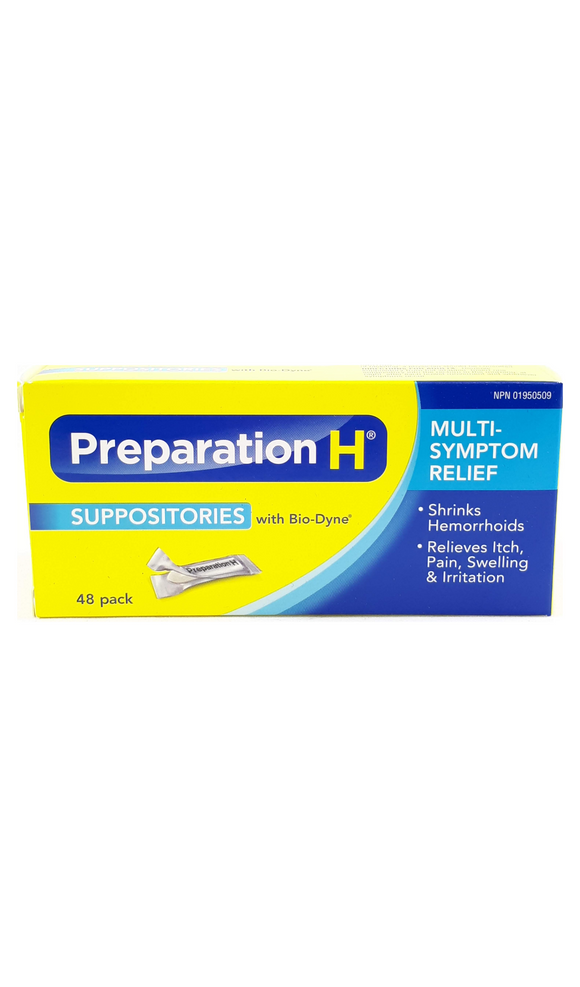 Preparation H Suppositories, 48 suppositories - Green Valley Pharmacy Ottawa Canada