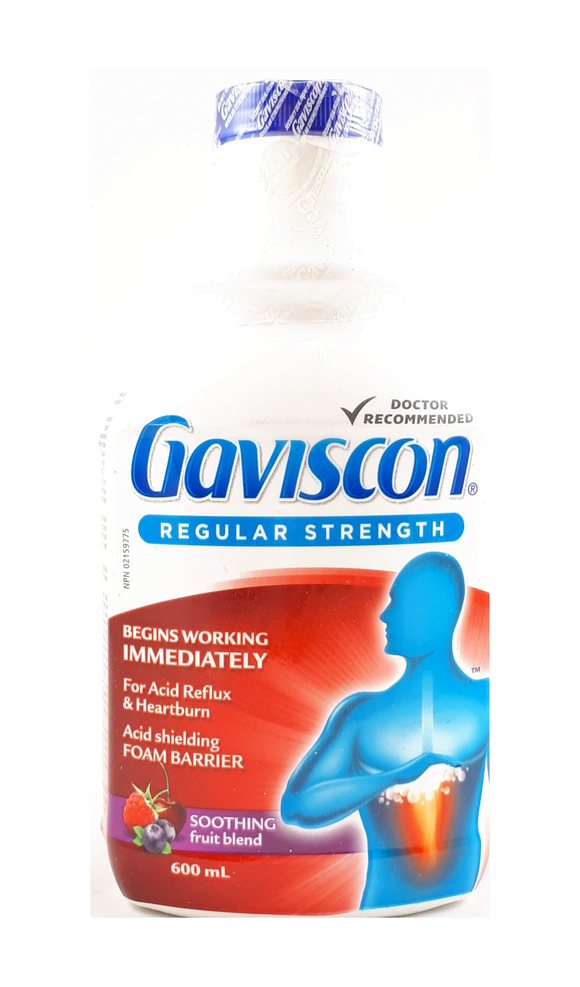 Gaviscon, Regular Strength, Soothing Berry, 600 mL - Green Valley Pharmacy Ottawa Canada