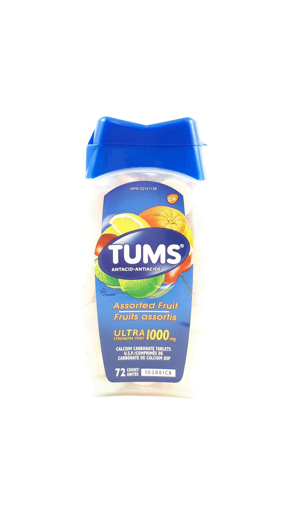 Tums, Assorted Fruit Flavor, 72 tablets - Green Valley Pharmacy Ottawa Canada