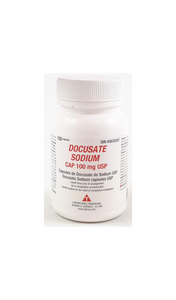 Docusate Sodium, 100 mg, 100 capsules - Green Valley Pharmacy Ottawa Canada