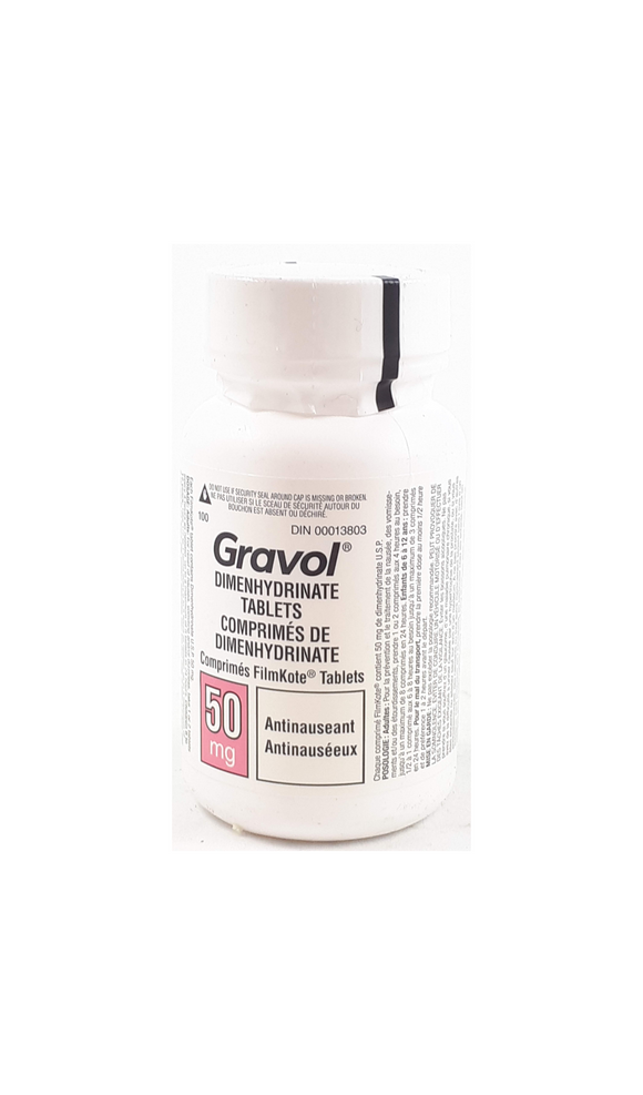 Gravol, 50mg, 100 tablets - Green Valley Pharmacy Ottawa Canada