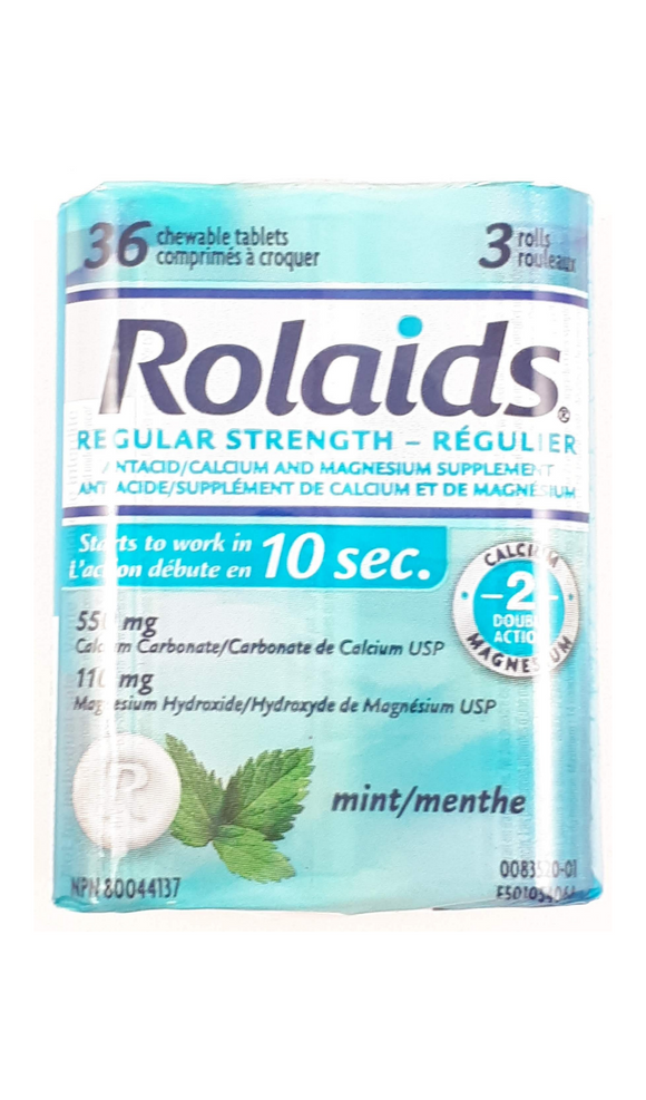 Rolaids Regular, Mint, 3x12 - Green Valley Pharmacy Ottawa Canada