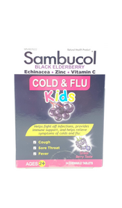 Sambucol, Cold & Flu Kids, Berry Flavor, 24 tablets - Green Valley Pharmacy Ottawa Canada