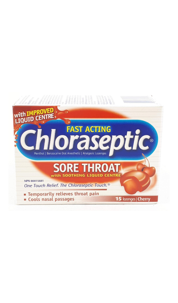 Chloraseptic Sore Throat, Cherry, 15 Lozenges - Green Valley Pharmacy Ottawa Canada