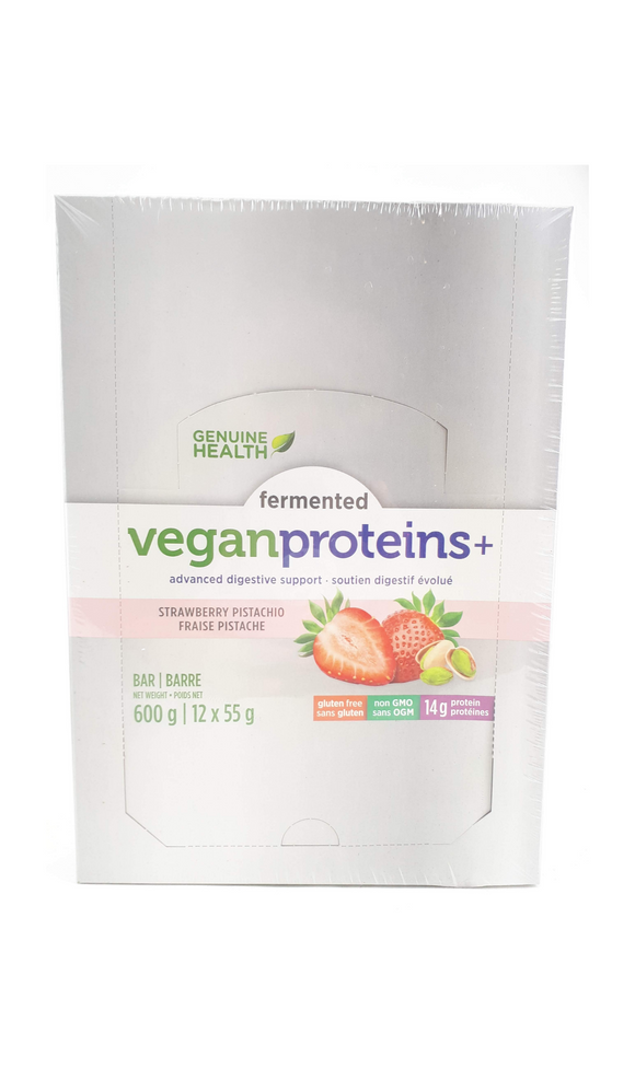 VeganProteins, Strawberry Pistachio Bars, 12x55g - Green Valley Pharmacy Ottawa Canada