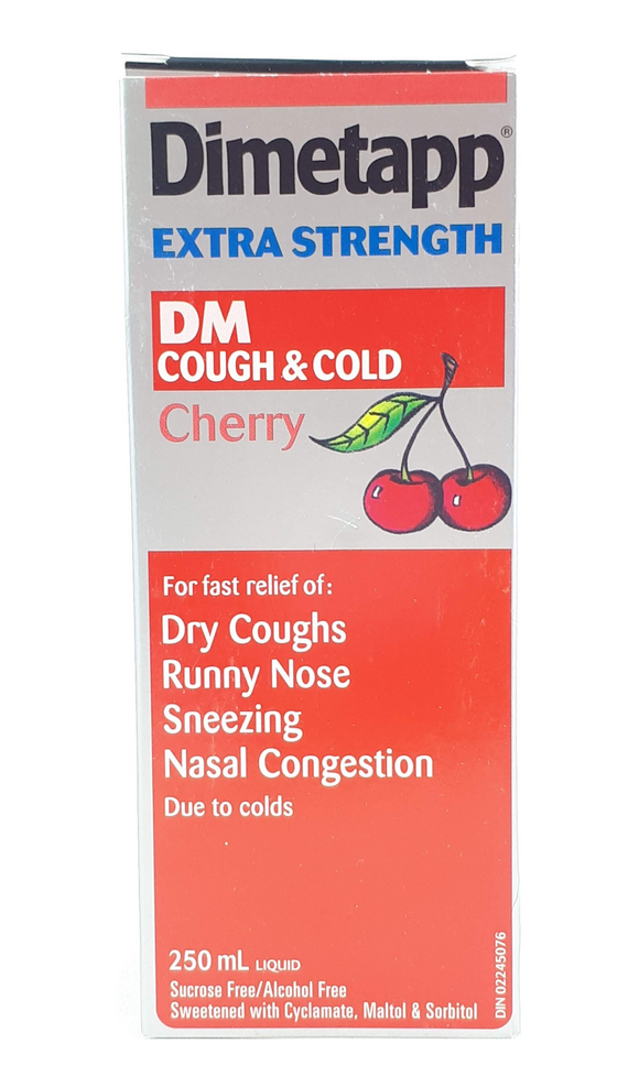 Dimetapp Cough & Cold, Cherry, 250mL - Green Valley Pharmacy Ottawa Canada